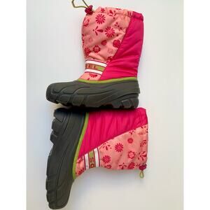 SOREL CUB Girls Youth Pink Flower Winter Snow Boots Size 3